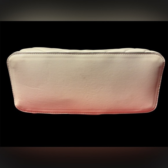 DKNY White Quilted Satchel with Chevron Stitching - Picture 8 of 8